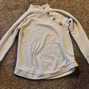 French Laundry Light Gray Button-Accent Sweater